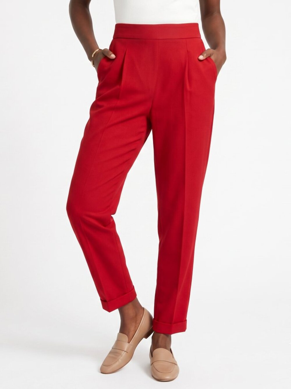 *Trovare Red Slim Dress Pant